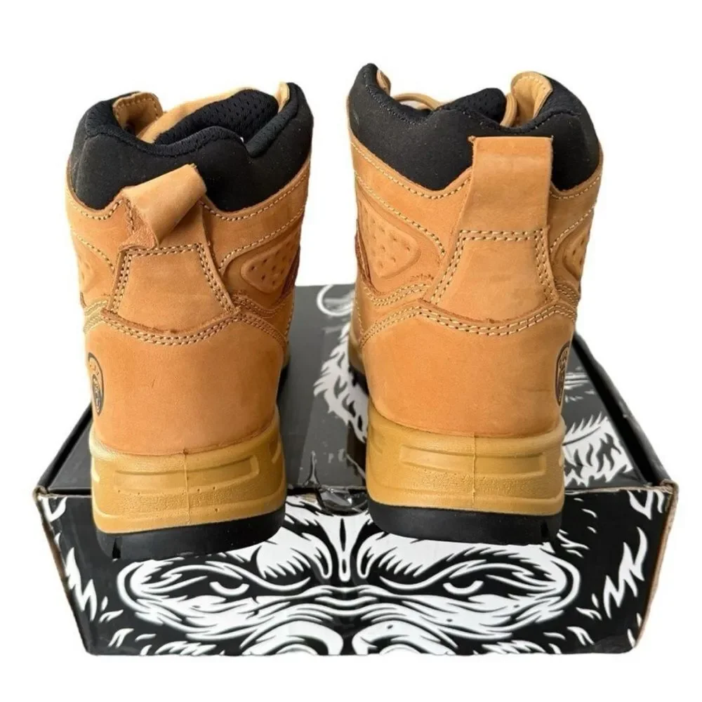 OUXX Men's 10 Wide Steel Toe Work Boots Tan Leather ASTM F2413-18 NEW